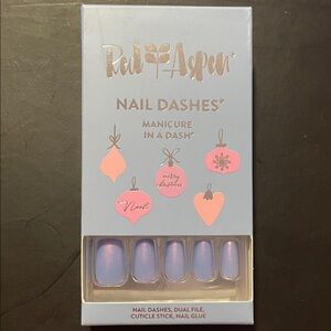 Red Aspen Nail Dashes Press-On Nails in Lavender Shimmer